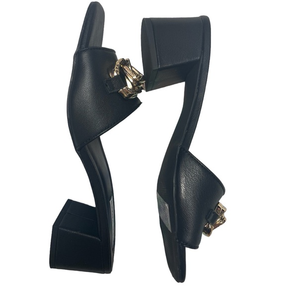 Santana Black Leather Block Heels Steve Madden Size 9 - Picture 5 of 6